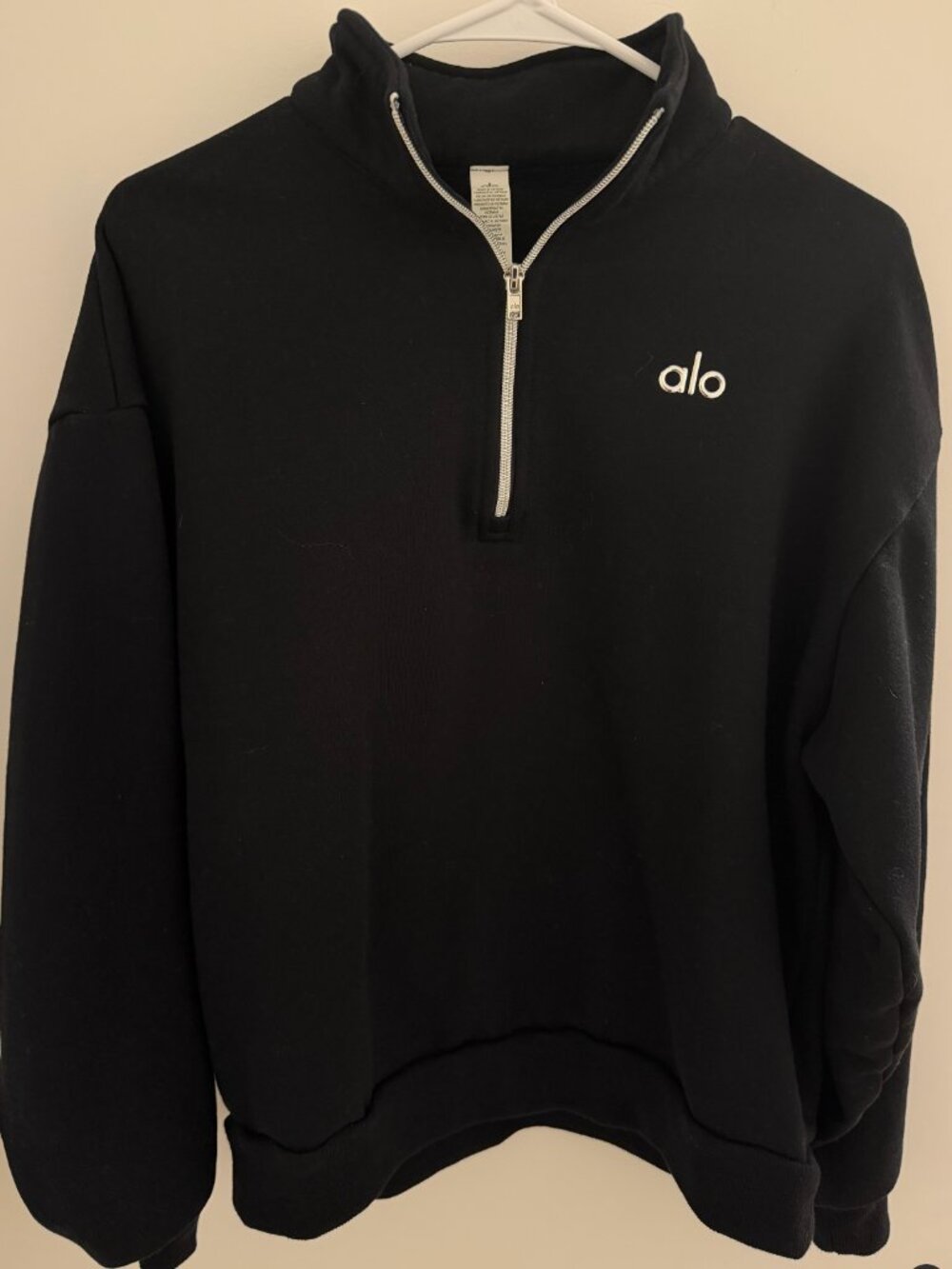 Alo Yoga Accolade 1/4 Zip Pullover Black